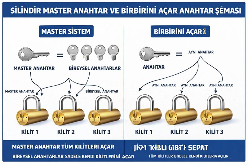 Silindir Asma Kilit Tek Anahtar ve Master Anahtar
